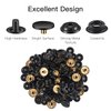 72 Pieces (18Sets) Snap Fastener Kit Tool 15MM Snap Button kit Snaps for Leather Leather Snaps and Fasteners Kit for High-Grade Metal Material Snaps for Bag, Jeans, Clothes, Fabric (Black)