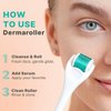 Derma Roller Microneedling Roller - Titanium 0.25mm Micro Needler for Face, Gently Exfoliates, Microneedle Tool for Beard, Scalp & Hair, Skincare Tools for Face