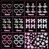 Silver Nail Charms and Gems, Assorted Bowknot Blossom Flowers Hollow Cute Nail Art Charms, Alloy Cherry Planet Heart Nail Gems Rhinestones Nail Jewelry for Nail Art DIY Crafts Accessories