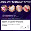 PFARRER 20 Sheet Glow in The Dark Neon Temporary Tattoos (Total 211pcs) Fluorescence UV Neon Body Face Fake Waterproof Tattoo Stickers for Women Men,Rave Festival Accessory Party Supplies ZYH2310002