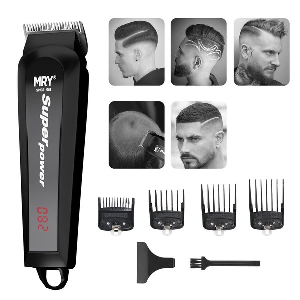 MRY Cordless Hair Clippers Rechargeable Lcd Display Professional Guide Combs Hair Clippers for Men Women Barbers Hair Cutting Kit