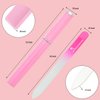 ENCHANTLIVING 4 Pack Glass Nail Files with Case,Crystal Glass Fingernail Files,Double Sided Glass Nail File,Nail Care Nail File,Gifts for Women and Girls,Individual Packaging