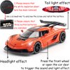 Therina Toy Cars Model Koenigsegg Jesko Orange Alloy Collectibles Die-cast Vehicles with Sound and Light