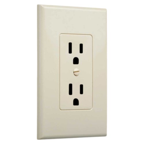 TayMac MW2500I MASQUE 1-Gang Decorator Electrical Outlet Cover Wall Plate (5-Pack), Replaces Old and Discolored Wall Plate for Electrical Outlet, Home Improvement Essentials, Ivory Polycarbonate