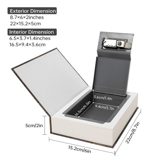 Chinoiserie Diversion Book Safe Storage Box (Size 8.7"×6"×2") With Security Combination Lock, Chinese style Ornaments Secret Hidden Safe (The Art of War - Combination Lock)