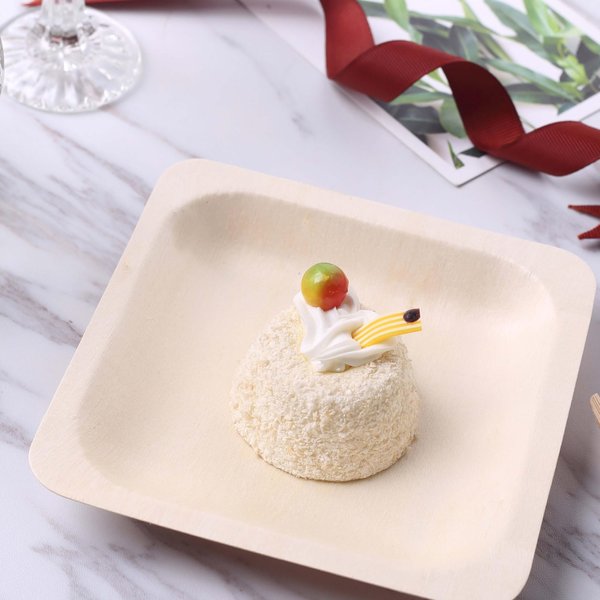 Efavormart 100 Pack | 6" Eco Friendly Birchwood Wooden Dessert, Appetizer Plates