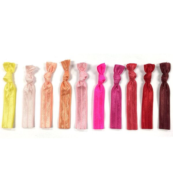 ALLYDREW 10 Pack Elastic Hair Ties Ribbon Hair Ties Ponytail Holders No Crease Hair Ties Ouchless Hair Ties, Girly Girl