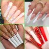 XXXL No C Curve Square Nail Tips, 600PCS Clear Nail Tips for Acrylic Nails Professional, Straight Tapered Square Nails Tips 3XL Extra Long Acrylic Nail Tips Half Cover French Nails for Women 12 Sizes