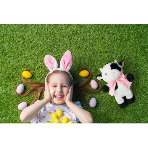 WENMOTDY Cow Stuffed Animal Baby Cow Plush with Big Bow Tie Cute Cow Toy Birthday Gift for Kids 10’’