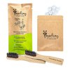 Traveling Panda Mini Travel Bamboo Toothbrush Kit with 2 Soft Bristle Toothbrushes and Mint Toothpaste Tablets, 2X 10 Tabs