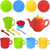 Pretend Play Kids Tea Party Set - 17 pcs Tea Cup Set for Kids Dish Washer Safe Plastic Tea Set for Toddlers, Juego de te para niñas, Girls Tea Set, Toy Dishes