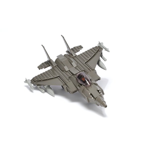 Ultimate Soldier Fighter Jet Military Building Kit, Grey