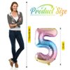 Number 5 Balloon Number Helium Balloon Pastel Rainbow Balloons 5th Birthday Decorations Girl Foil Number Balloons 5 Balloon Number Rainbow Party Decorations Rainbow Party Supplies Giant Balloon