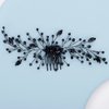 Teyglen Women Black Crystal Rhinestone Hair Comb Black Rhinestone Wedding Hair Comb Headband Luxurious Hair Accessories Shiny Black Rhinestone Bridal Side Hair Comb for Women Bride Girls