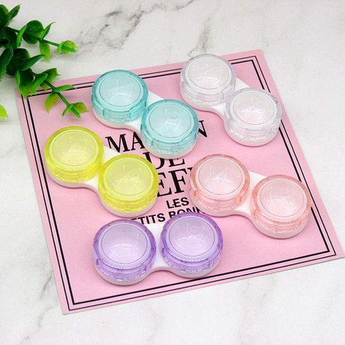 KISEER 15 Pack Colorful Clear Travel Contact Lens Case Box Holder Soak Storage Container Bulk