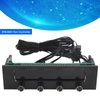 4 Fans Computer Fan Controller, 6041 4 Channel CPU Temperature Sensor PC Cooling Fan Controller Front Panel Date Time Temperature LCD Display for CPU Fan