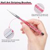 TEOYALL Nail Liner Brushes, 7/9/11/15/20mm Fine Striping Brushes Nail Art Thin Line Brushes Precision Detail Drawing Brush
