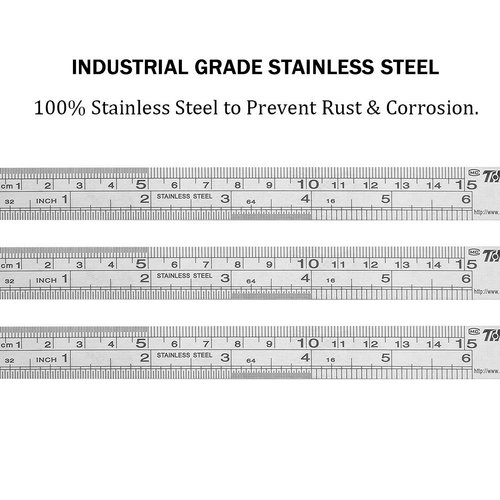 Ruler Metal Straight Edge Ruler Stainless Steel Ruler 6 Inch Ruler Set Rulers Bulk 12 Pack