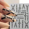 5D Nail Art Stickers 5D Embossed Gothic Punk Nail Decals 2PCS Self-Adhesive Skull Cross X-Shape Halloween Nails Designs Supply Dark Black Irregular Anime Themed Manicure Sliders for Women DIY Nail Art