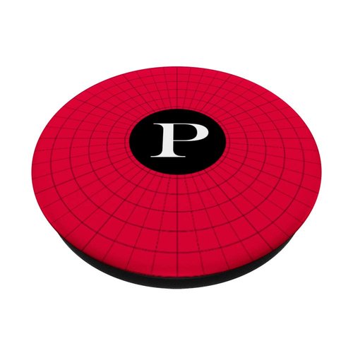 Cell Phone Pop Out Holder,Red and Black Spiderweb Letter P PopSockets Grip and Stand for Phones and Tablets