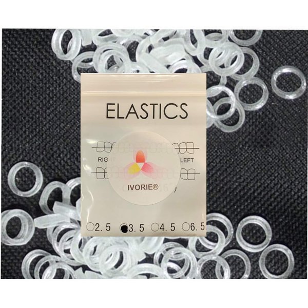 IVORIE Dental Cosmetic Ortho Elastic Rubber Bands Braces Teeth Gap Alignment 80pcs (3/8" Monkey 4.5oz (High))