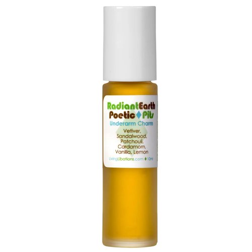 Living Libations - Organic Poetic Pits Roll-On Deodorant | Natural, Wildcrafted, Vegan Clean Beauty (Radiant Earth, .33 fl oz | 10ml)