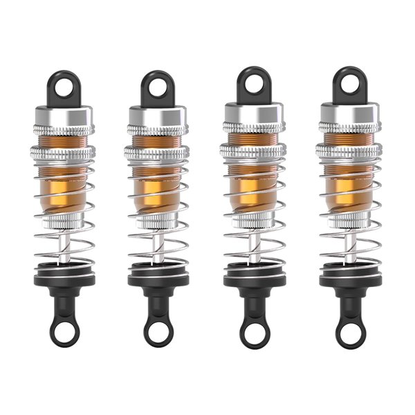 CROBOLL Oil Absorber Accessory for RC car, 4PCS Front & Rear Anti-Shock Accessory for 1:14 Scale RC Buggy, DIY Assembly for Adult Kids (Gold)