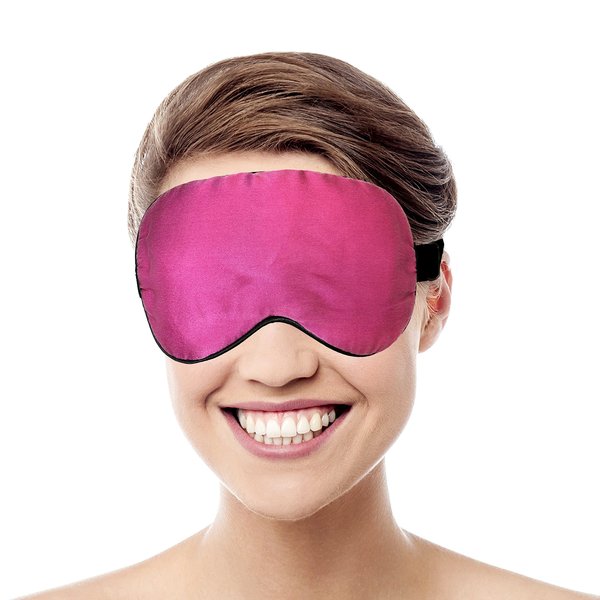 Mulberry Silk Soft Sleeping Eye Mask with Adjustable Strap (Pink)