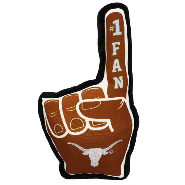 Pets First NCAA Texas Longhorns #1 FAN TOY. Best SPORTS Dog Toy with Double Stitched trim and Tough Nylon material filled with Chewable Polyfil and INNER SQUEAKER