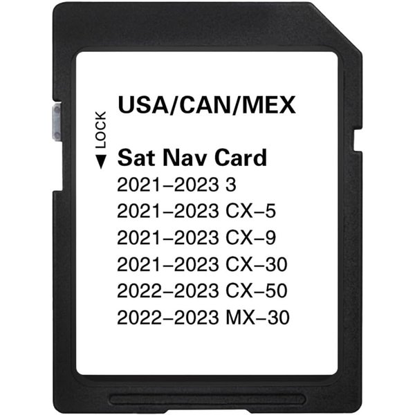 Premium Latest Navigation SD Card, Seamless Map Update for CX-5(2019-2023), CX-30(2021-2023), 3 Hatch/Sedan(2021-2024), CX-9(2021-2023), CX-50(2023-2024), MX-30(2022), USA/CAN/MEX, VIN Check Required