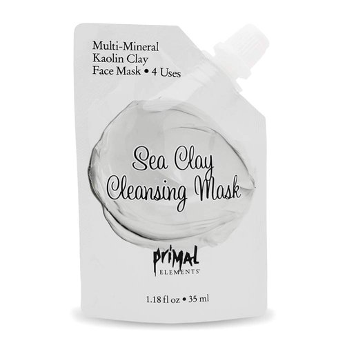 Primal Elements Face Mask, Clay Mud Facial Treatment, Multi-Use Package, Sea Clay Cleansing, 1.18 Oz