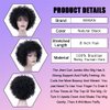 MIMAN Short Afro Wigs for Black Women Human Hair Wig Natural Black Kinky Curly Wigs Hair Replacement Wigs 60s 70s Disco Queens Halloween Costume Cosplay Wig