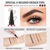 Eyebrow Pen (Dark Brown), 3D Waterproof Microblading Eyebrow Pencil, 4 Tipped Precise Brow Pen, Fine Stroke Natural Contouring Pen, Gifts for Women Mom Sisters Friend Coworker