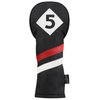 Majek Retro Golf Headcovers Black Red and White Vintage Leather Style 1 3 5 Driver and Fairway Head Covers Fits 460cc Drivers Classic Look