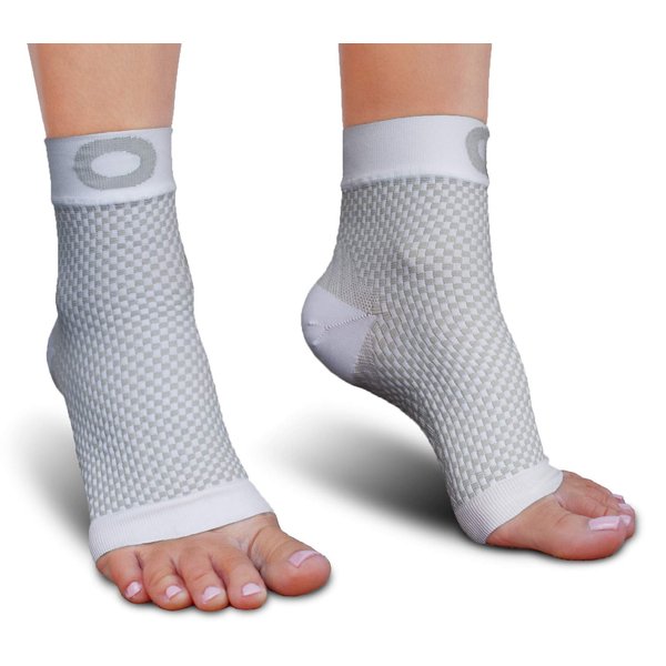 Plantar Fasciitis Sock with Arch Support for Men & Women - BEST Ankle Compression Socks for Foot and Heel Pain Relief - Better than Night Splint Brace, Orthotics, Inserts, Insoles (XXL, White)