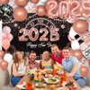 AIBIIN 110 PCS Happy New Year 2025 Decorations Rose Gold New Year Eve Balloon Garland Arch Kit with New Year Backdrop 2025 New Year NYE Balloon Arch Kit Party Decoration Supplies