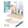 3 in 1Montessori Toy, Shape Sorter Sequencing Block Matching Lacing Beads STEM for Boys Girls 3 4 Year Old Toddler Kids (3 in 1 Edition)