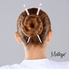 Set of 4 Hair Sticks Hair Chopsticks with Butterflies - White