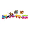 Maxim Enterprise, inc. Kids Circus Train with Steam Engine, 2 Cars, Caboose, 3 Wooden Animals, Colorful Hardwood Railway Set with Easy Magnetic Connectors, Sensory Learning Toy Train