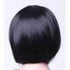 SWACC 11” Women Short Straight Synthetic Bob Wig Candy color Cosplay Wig Anime Costume hairpiece for Party with Wig Cap (Black-11)