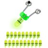 OHOH 20 PCS LED Fishing Light, Waterproof Fishing Bite Alarm Light Bulb Replacement, LED Night Fishing Rod Bite Bait Alarm Light (Green Light)