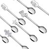 Aneco 24 Pieces Stainless Steel Christmas Spoons Mini Coffee Tea Soup Sugar Dessert Ice Cream Xmas Spoons
