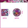 40Pack monster-high birthday Party Supplies include 20 plates, 20 napkins for the monster-high Party Decoration