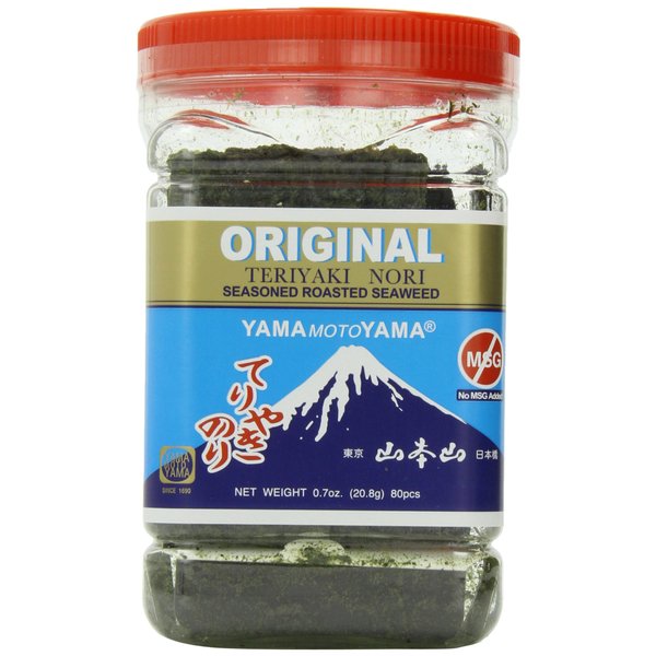 Yamamotoyama Teriyaki Nori Seaweed, 0.7-Ounce Jars (Pack of 6)