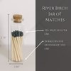 River Birch Matches in Jar with Striker - Decorative Home Matches with Glass Match Holder - Wooden Match Sticks - Set of 6 Jars with Safety Matches - Black Tip, 2 Inches, 120 Matches