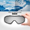 OutdoorMaster OTG Ski Goggles - Over Glasses Ski/Snowboard Goggles for Men, Women & Youth - 100% UV Protection (White Frame + VLT 10% Grey Lens)