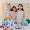 110 PCS Mermaid Party Favors for Girls Mermaid Birthday Decorations Party Supplies Include 12 Pen 12 Notepad 12 Shiny Metallic Scrunchies 12 Slap Bracelet 12 Gift Bag 50 Mermaid Sticker (Mermaid)