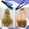 CHENGU Hair Straightening Comb, 2 Pcs Boar Bristles Clamp Double Sided Brush & V Shaped Styling Hair Comb, for Straightening Knotty Unkempt Hair (Blue, Black)
