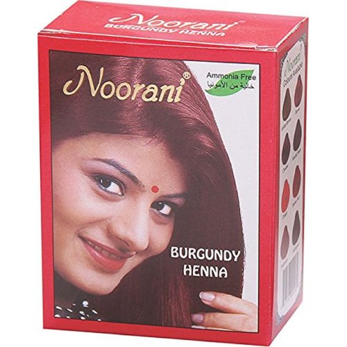 Noorani Henna Based Hair Color and Herbal Powder (6 Pouch x 10g), BURGUNDY HENNA)