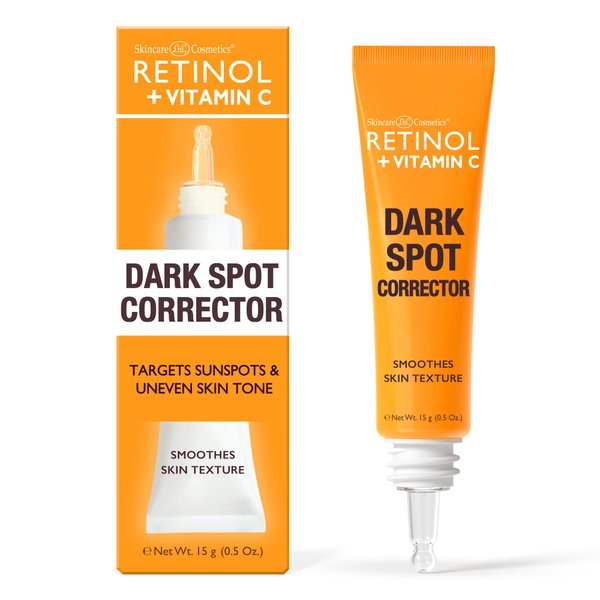 Retinol + Vitamin C Dark Spot Corrector Serum - Spotless Radiance, Evens Skin Tone, Targets Sun Damage & Dark Spots, Enhances Luminosity with Vitamin B3 Niacinamide & Retinol - 0.5 Oz